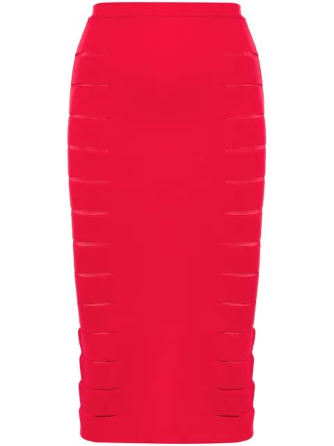 Genny cut-out midi skirt Red 77AAF830CMX22