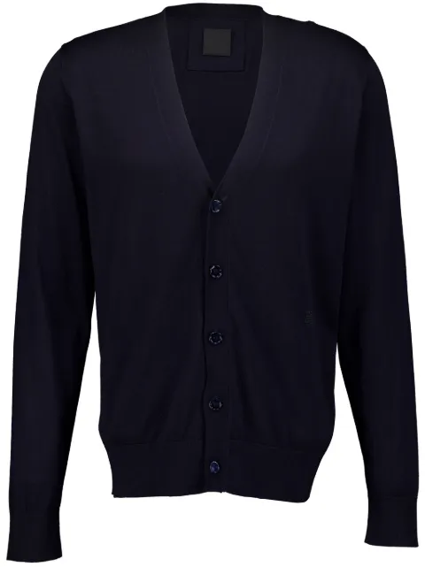 Givenchy fine-knit V-neck cardigan Blue BM90S54YJM403