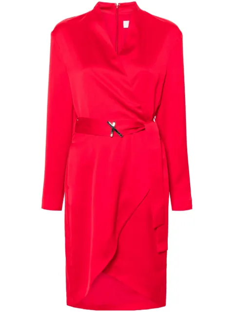 Genny belted wrap midi dress Red 77AAO417N0071564