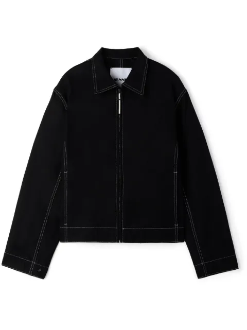 Sunnei contrast stitching shirt-jacket Black RTWXOUW006DEN0208075BLACKBLACKSTRIPES