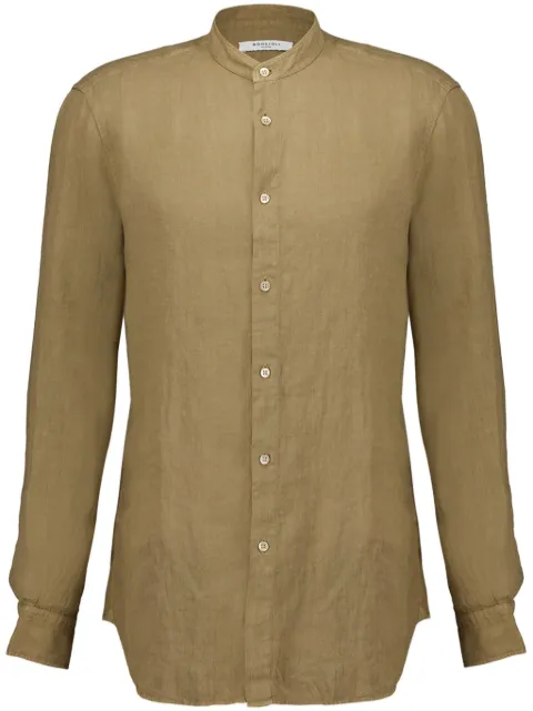 Boglioli garment-dyed linen shirt Brown 601TSB3853