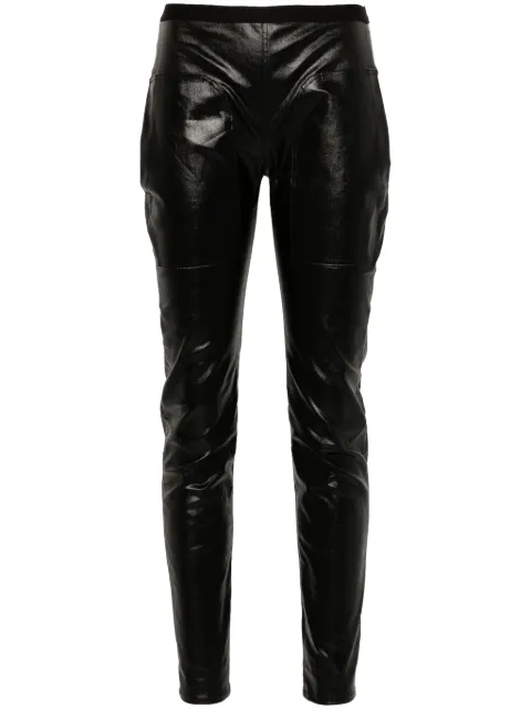 Rick Owens coated-finish leggings Black RP02D3319SCT