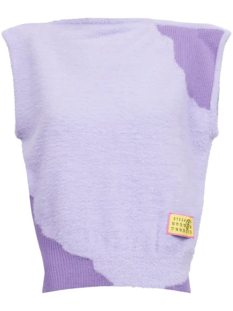 MM6 Maison Margiela boat-neck sleeveless top Purple S62NC0159M13073