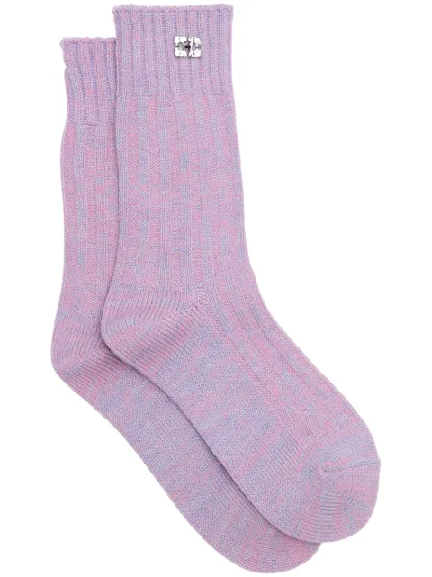 GANNI ribbed socks Pink A6293