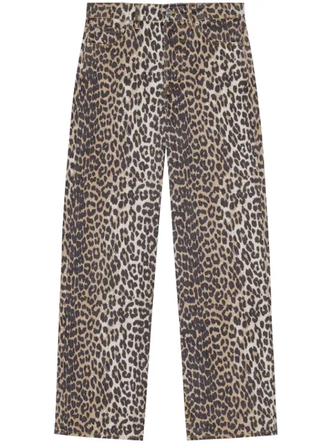 GANNI leopard-print trousers Neutrals J1527