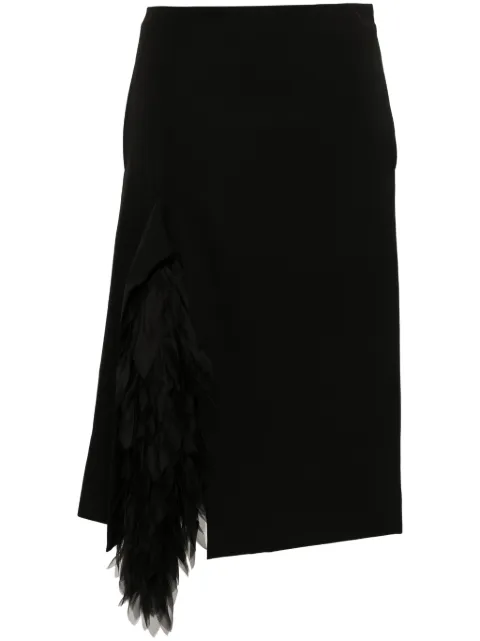 Stella McCartney appliqué-detailed midi skirt Black 6301183CU704