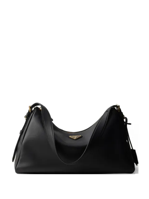 Prada Aimée large leather shoulder bag Black 1BC228VLVM2CYS