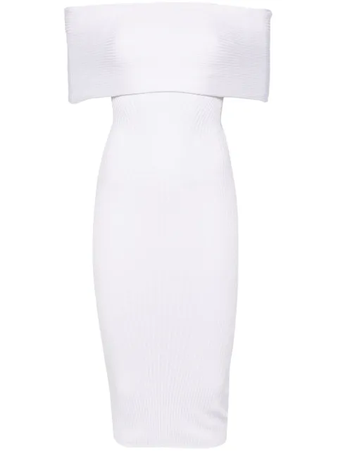 Mugler off-shoulder knit dress White 24F2RO16631116