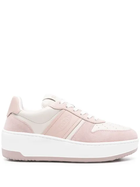Tod's logo-print leather sneakers Neutrals XXW88K0HP30QLA