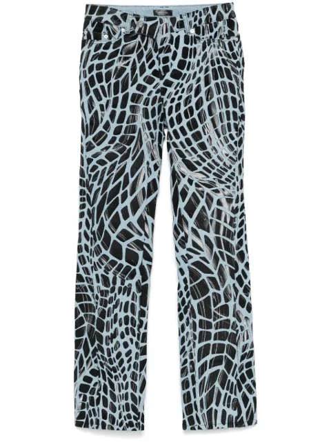 Mugler velvet-print straight-leg jeans Blue 24F6PA0444291