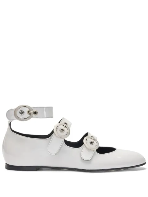 Scarosso Linda II leather ballerina shoes White LINDAIIBALLWHIPATE