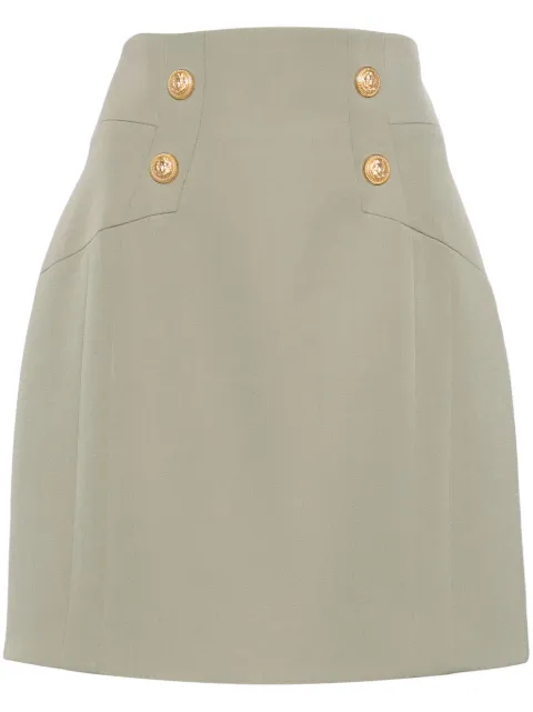 Balmain high-waisted wool miniskirt Green BF1LB810WC09