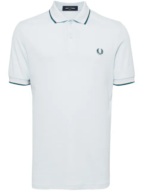 Fred Perry logo-embroidered cotton polo shirt Blue M3600