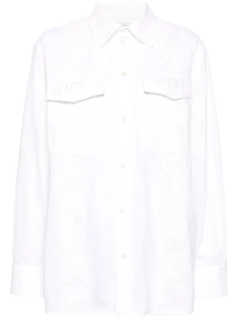 Marine Serre upcycled twin pocket shirt White USI022AUWOV0045