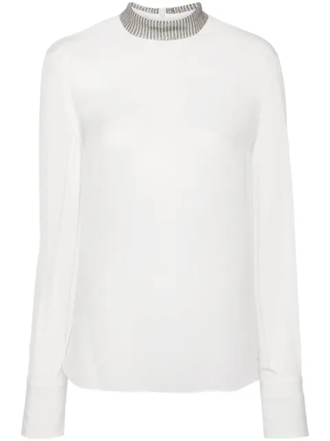 Brunello Cucinelli Monili-detail blouse White MB993HR214C600