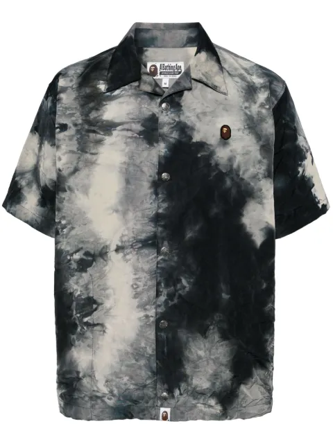A BATHING APE® tie-dye short-sleeve shirt Black 001SRK201011M