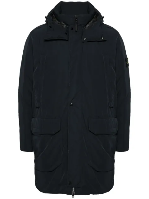 Stone Island compass-badge hooded jacket Black 811570726