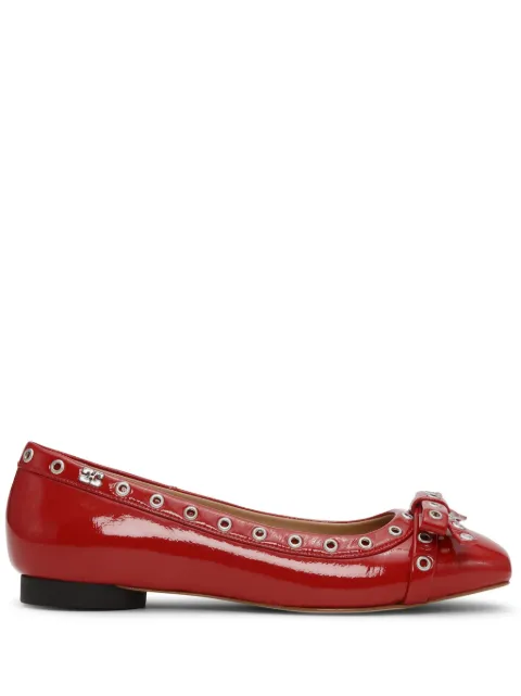 GANNI eyelet detailing ballerina shoes Red S2757