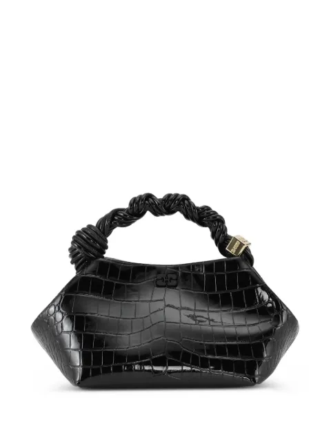 GANNI small Bou crocodile-effect cross body bag Black A6083