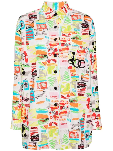 CHANEL Pre-Owned 1997 CC graphic-print shirt Pink C97PO8639V05313IO175