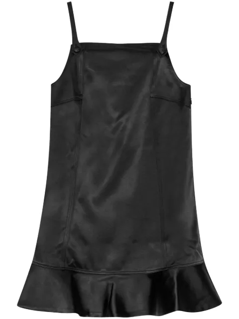 GANNI duchesse-satin mini dress Black F9719