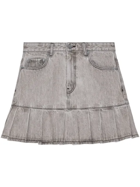 GANNI Future denim pleated mini skirt Grey J1550