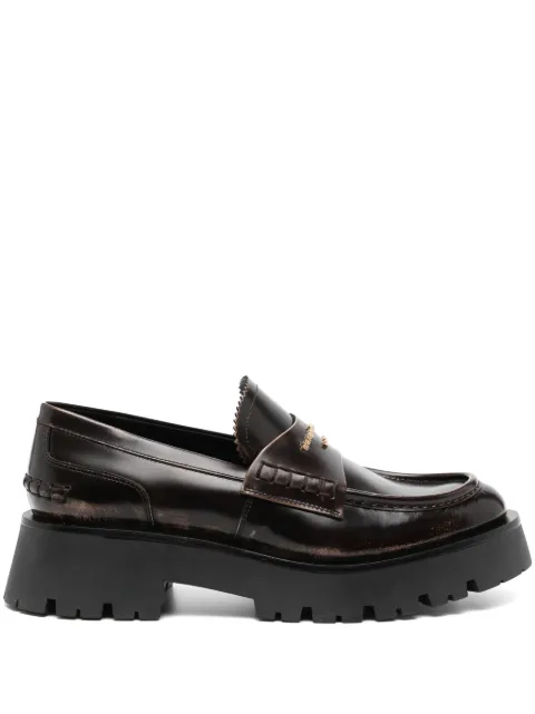 Alexander Wang Carter 45mm mid-heel leather loafers Brown 30324F026