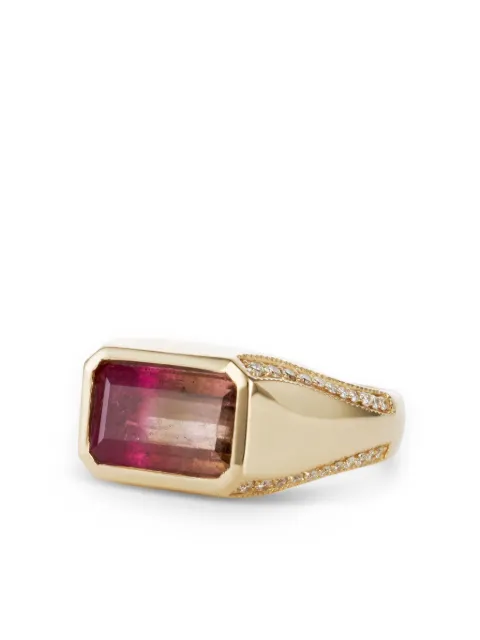 Jacquie Aiche 14k yellow gold tourmaline and diamond ring Gold 2311027