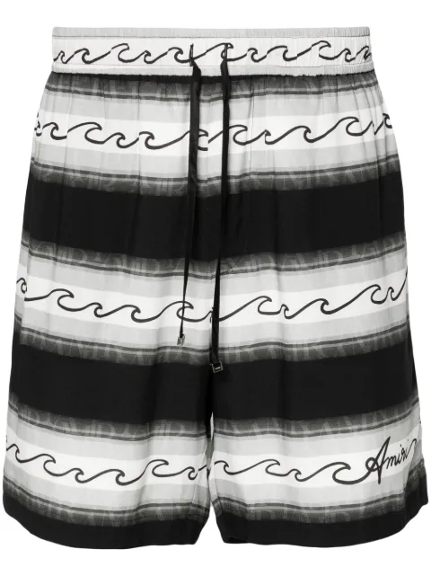 AMIRI Wave Baja striped shorts Black AMSHCA1036