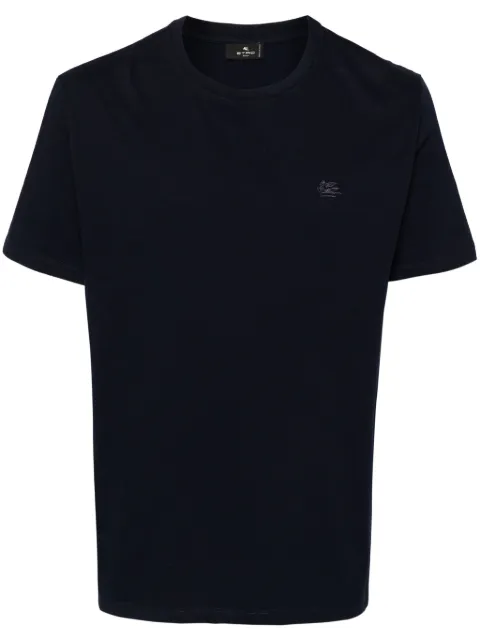 ETRO Pegaso-embroidered cotton T-shirt Blue MRMA0002AJ262