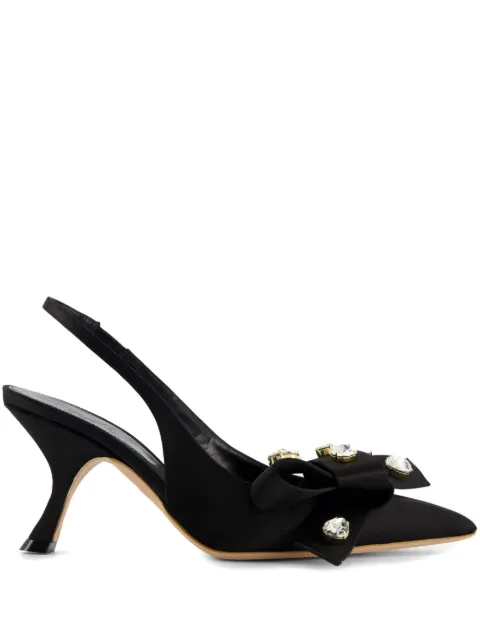 Giambattista Valli 75mm bow-detailing slingback pumps Black 24FWKVLIS06464SSA