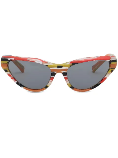 Marni Eyewear Spacey Stripey Mavericks cat-eye sunglasses Red EWME0043A1H3800