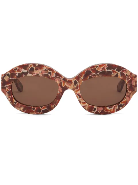 Marni Eyewear Lava Ik Kil Cenote oval-frame sunglasses Brown EWME0023A1H3800
