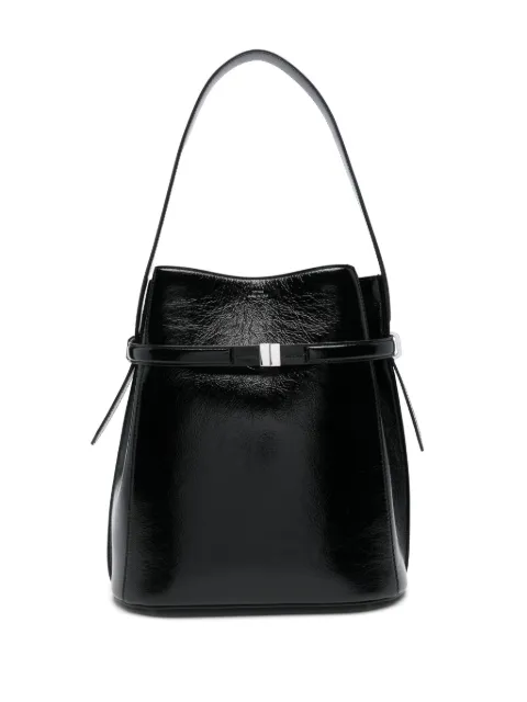 TOTEME belted naplack-leather bucket bag Black 244WAL0048LE0020001