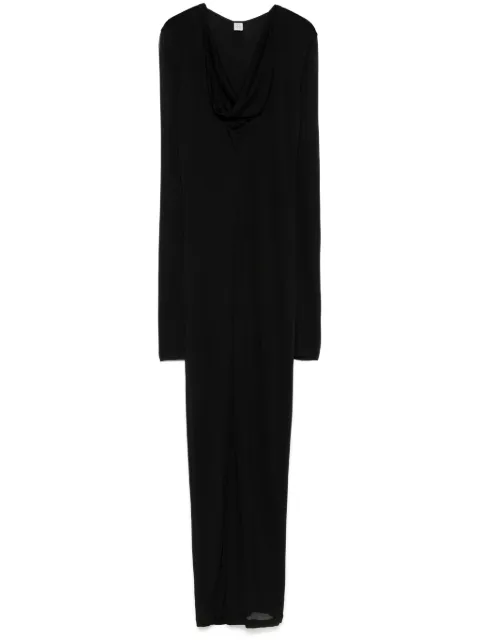TOTEME draped v-neck dress Black 244WRD0176FB0266001