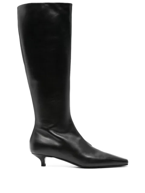TOTEME 40mm The Slim knee-high boots Black 244WAS954LE0014001