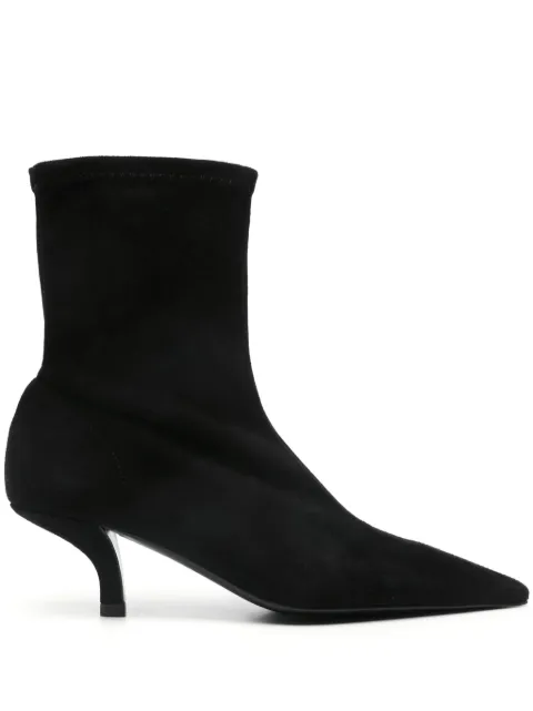 TOTEME 60mm The Suede sock boots Black 244WAS0161LE0090001