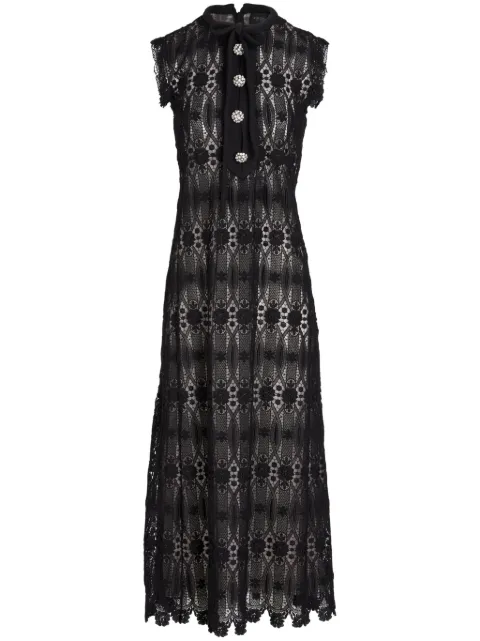 Giambattista Valli long embroidered macramé dress Black 24FWPVFP503117LUS