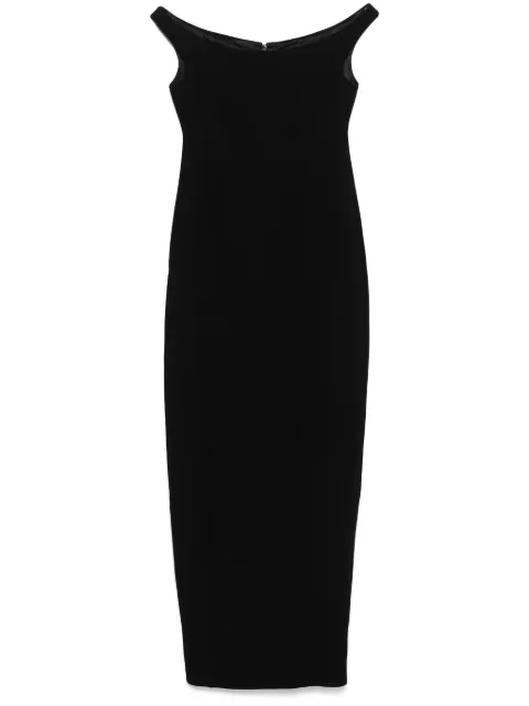 TOTEME curved off-shoulder maxi dress Black 244WRD0141FB0307001