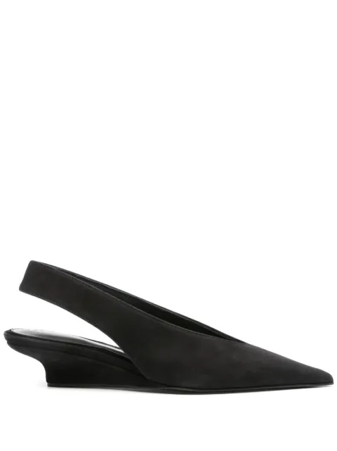 TOTEME wedge-heel suede slingbacks Black 244WAS0165LE0012001