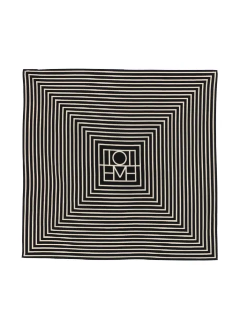 TOTEME signature monogram silk scarf Black 221852800200