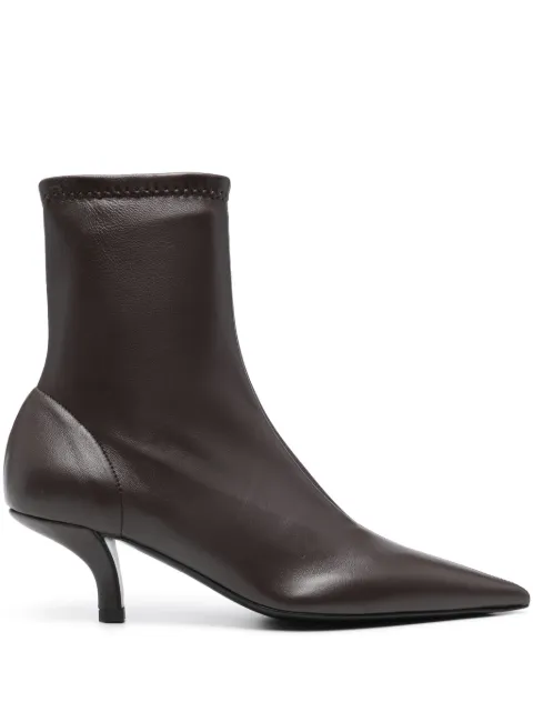 TOTEME 55mm The Heeled sock boots Brown 244WAS0161LE0089213
