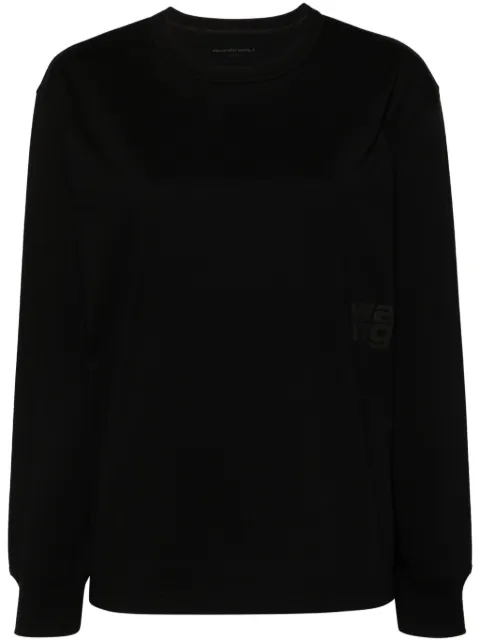 Alexander Wang raised-logo long-sleeve T-shirt Black 4CC3241519