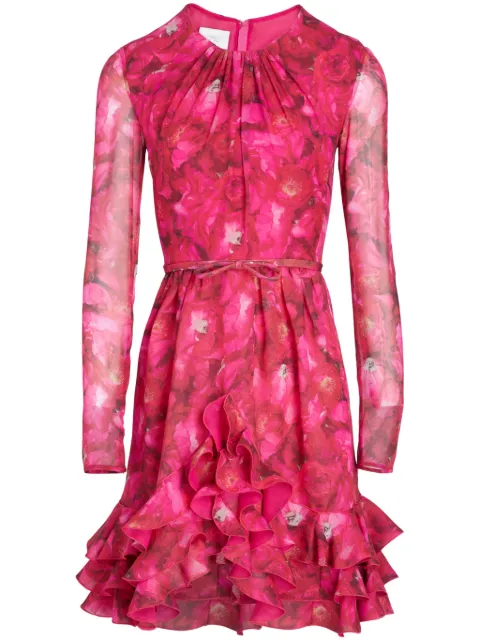 Giambattista Valli Rose Mania-print silk-georgette dress Pink 24FWPVTE506643PRI