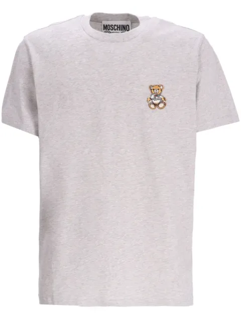 Moschino teddy bear appliqué cotton t-shirt Grey 242ZR0723