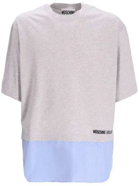 Moschino two-tone logo-print t-shirt Grey 242ZR0706