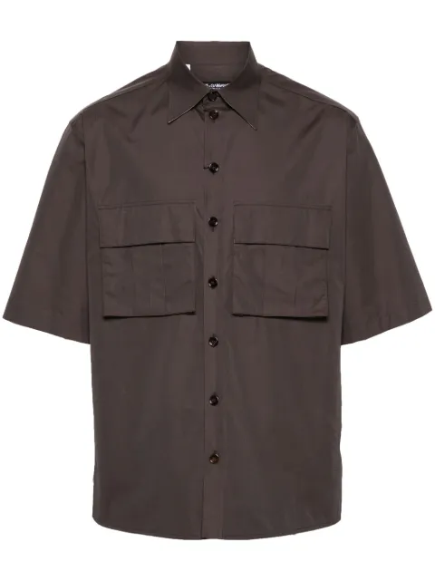 Dolce & Gabbana logo-embroidered cargo shirt Brown G5LX2ZFU5SW