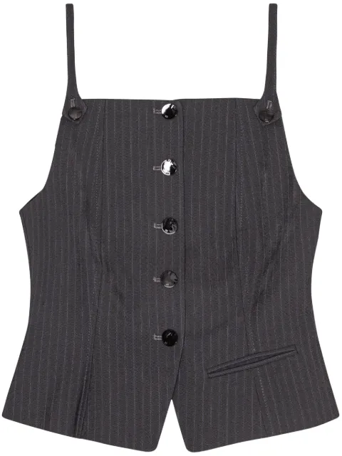 GANNI pinstripe-print vest Grey F9484