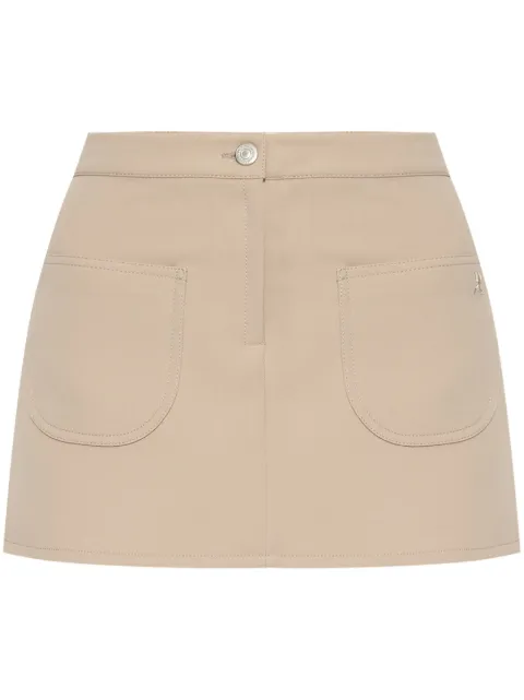 Courrèges logo-appliqué twill mini skirt Neutrals VESCJU188PL0007