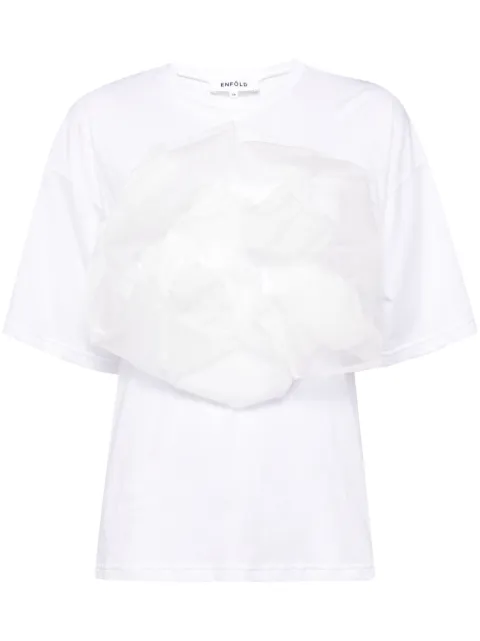 Enföld floral-appliqué T-shirt White 300HA4801060